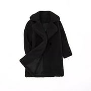 Odeerbi Kids Trench Coat Toddler Girls Fleece Jacket Fall Winter Warm Outerwear Red